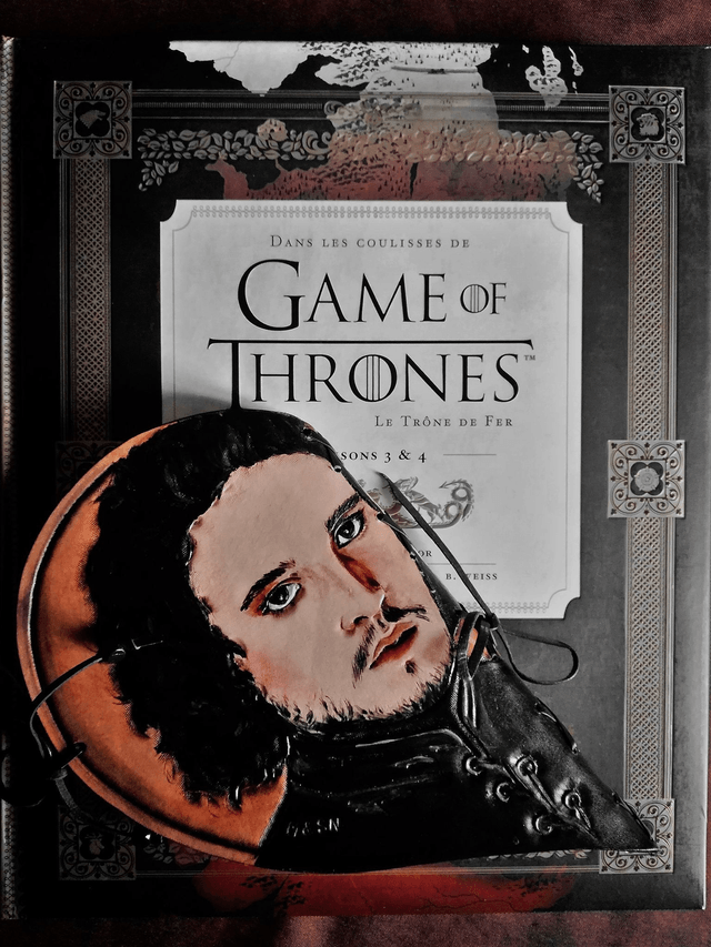 Livre d'or en cuir Game of thrones, fan art, forme coeur
