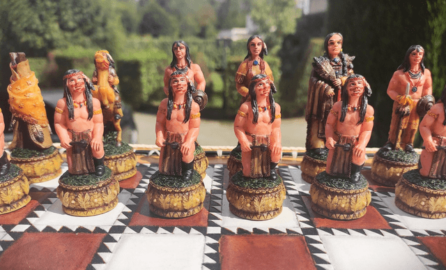 Jeu d'échecs en cuir Western