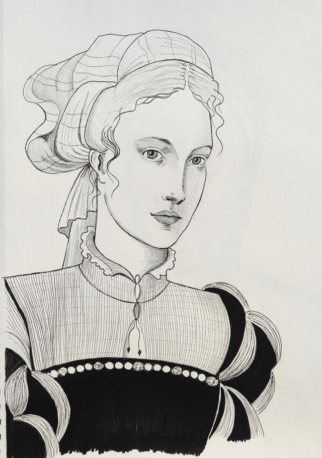 Cartes Portraits de style Renaissance sur parchemin végétal