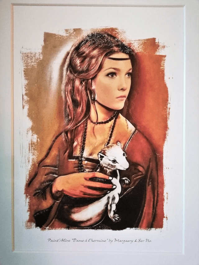 Portrait néo médiéval, affiche d'art, repro