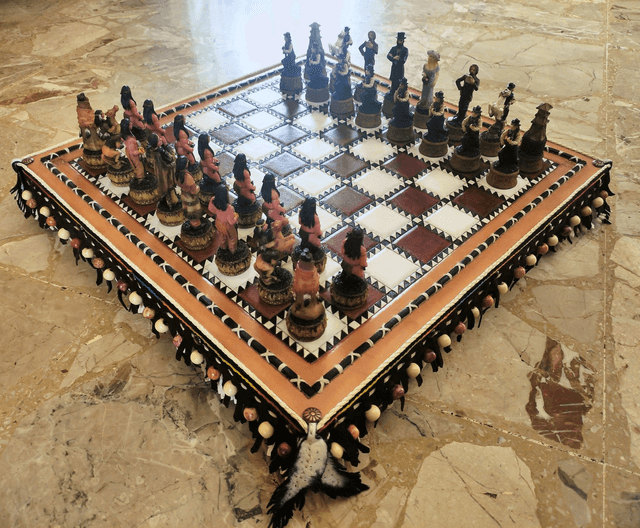 Jeu d'échecs en cuir Western