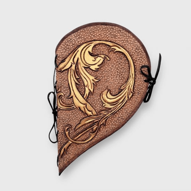 Carnet coeur en cuir repoussé, style baroque