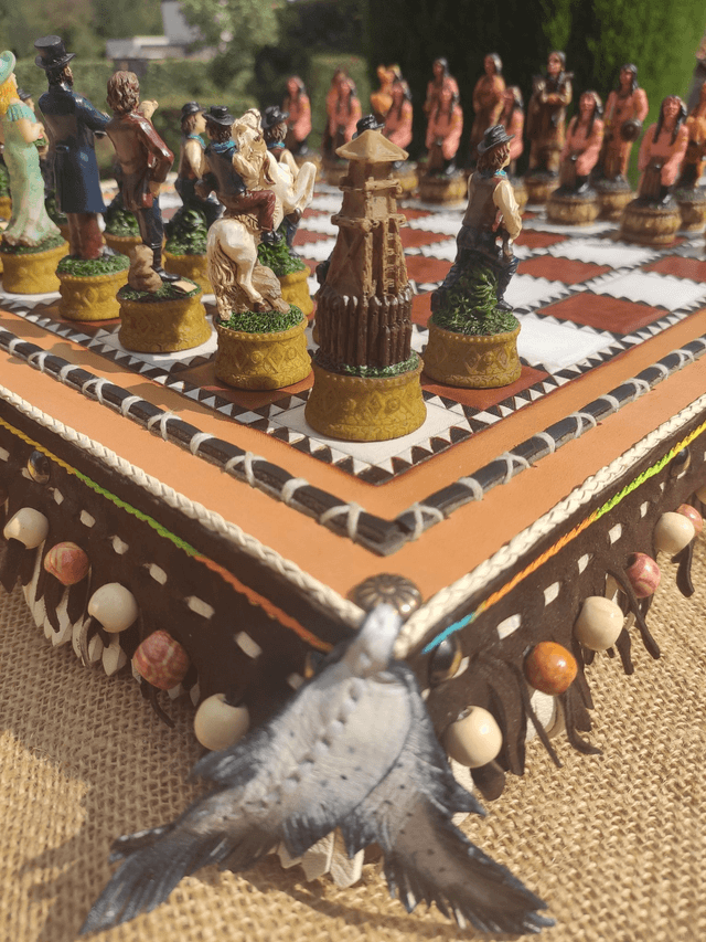 Jeu d'échecs en cuir Western