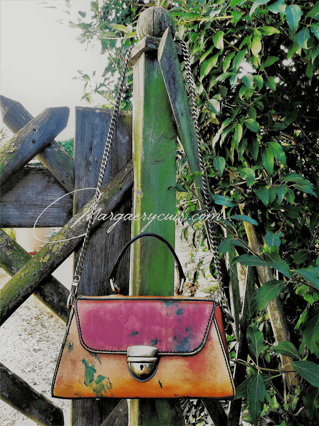 Sac à main en cuir marbré