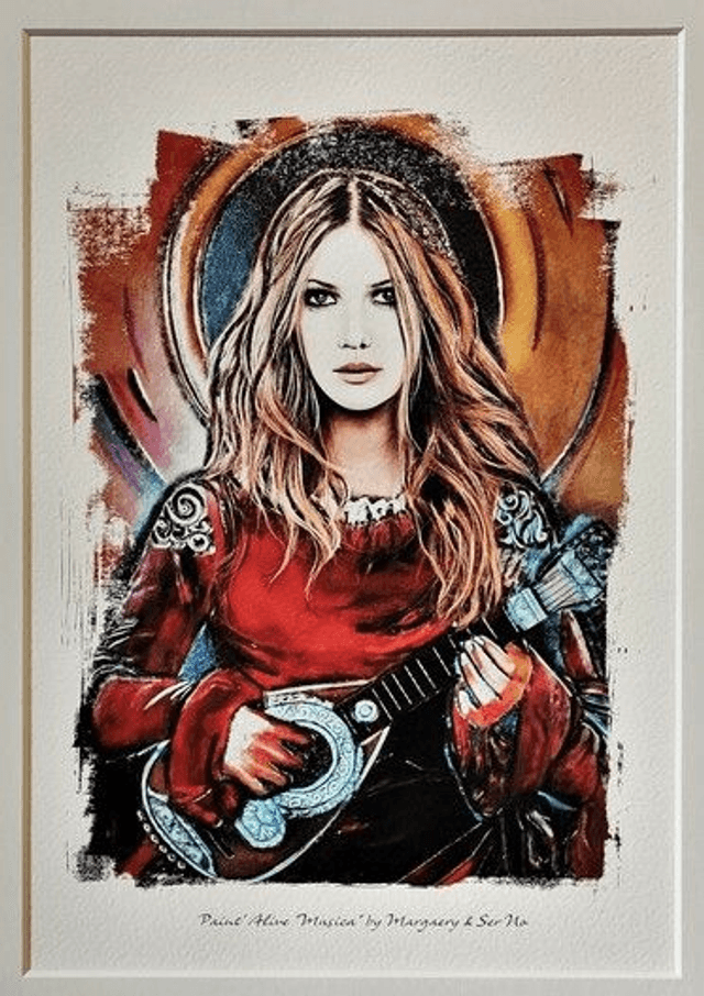 Portrait néo médiéval, affiche d'art, repro