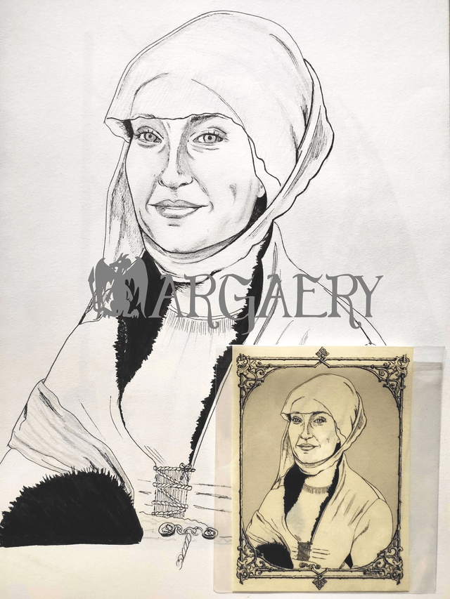 Cartes Portraits de style Renaissance sur parchemin végétal