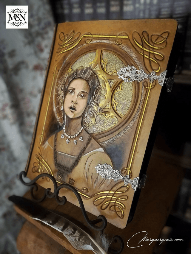 Carnet de croquis en cuir romantique