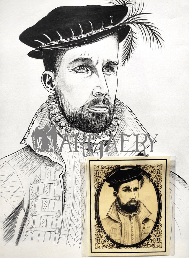 Cartes Portraits de style Renaissance sur parchemin végétal