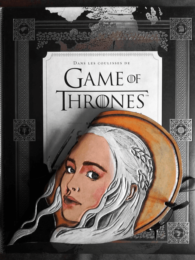 Livre d&#039;or en cuir Game of thrones, fan art, forme coeur